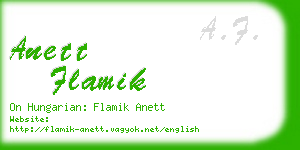 anett flamik business card